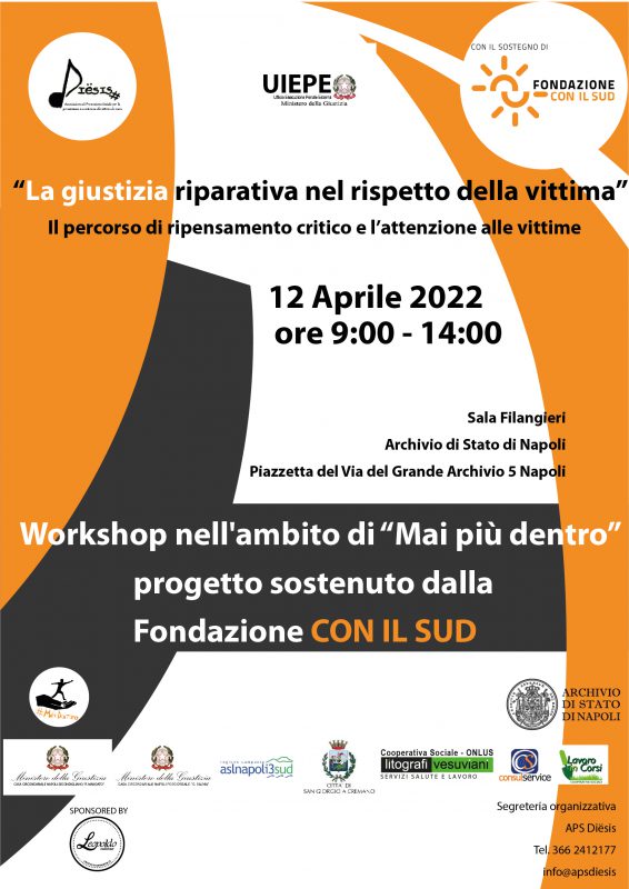 Workshop “La giustizia riparativa nel rispetto della vittima” . Il percorso di ripensamento critico e l’attenzione alle vittime