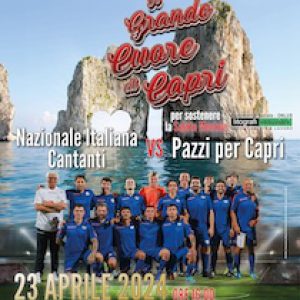 Il grande cuore di Capri: Nazionale Cantanti e Pazzi per Capri in campo per sostenere la salute mentale il 23 aprile presso lo Stadio “San Costanzo a Mare”